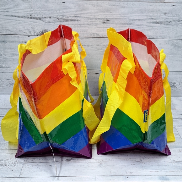 NWT Set of Two 2 Ikea Rainbow Carry All bags Small - Picture 2 of 8